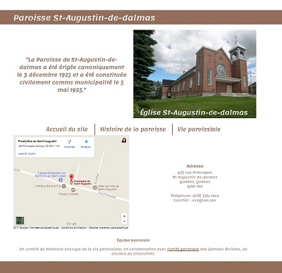 capture d'écran du site web de la paroisse St-Augustin de dalmas